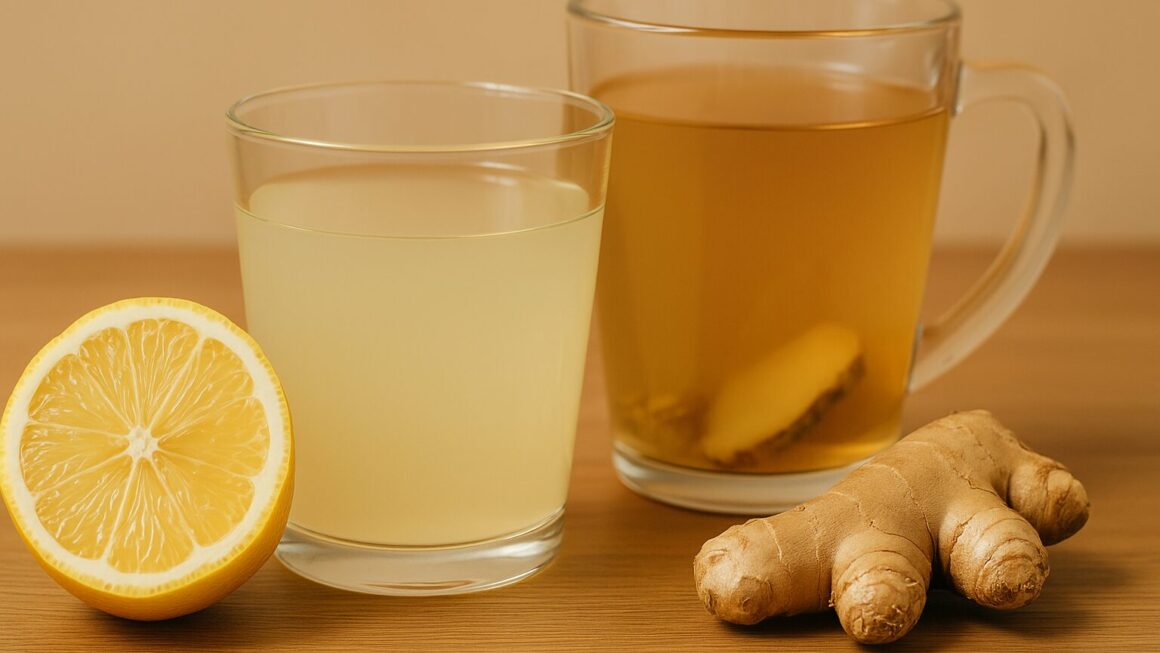 Agua de limón y jengibre