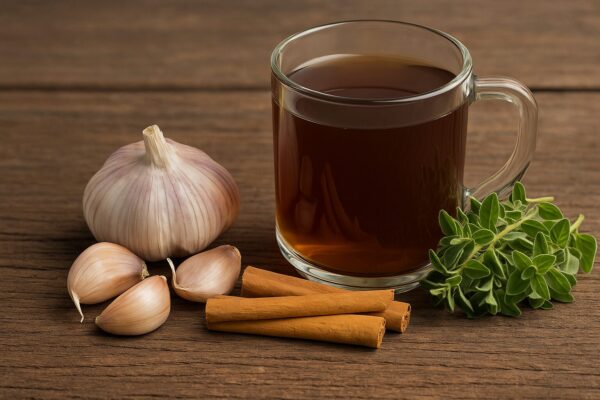 Infusión Natural de Ajo, Canela y Orégano para el Colesterol y la Circulación