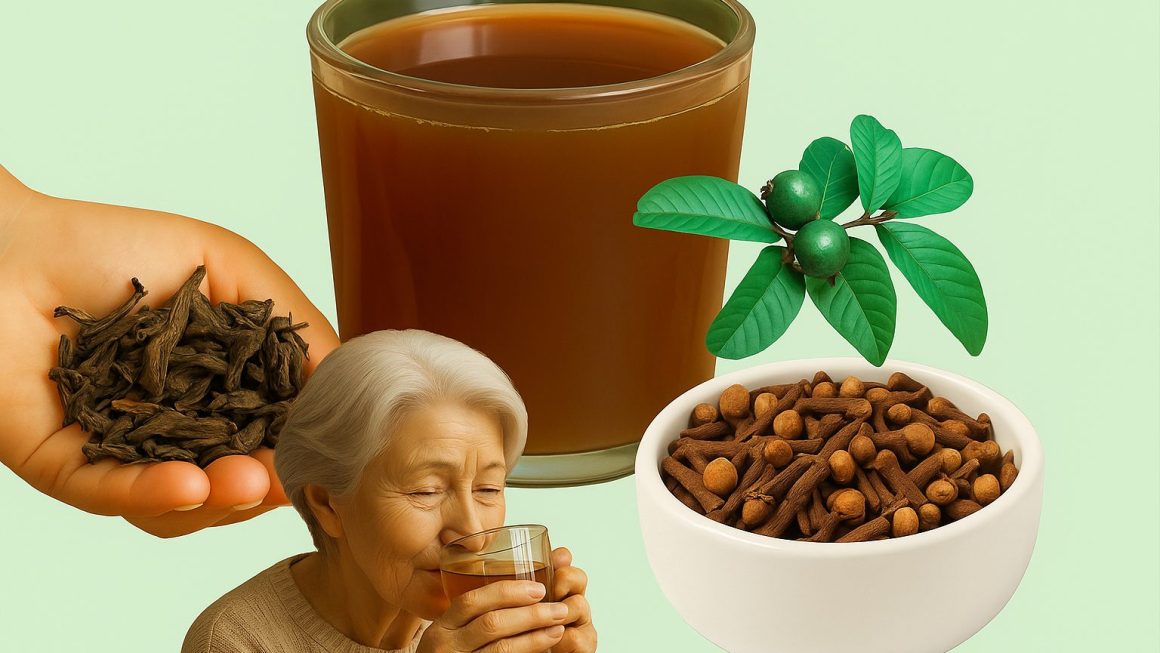 hojas de guayaba y clavos