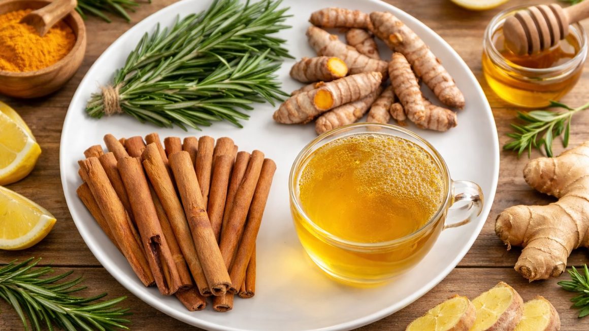 infusión de romero cúrcuma y canela