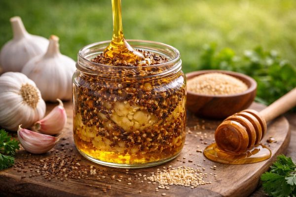 Miel, Ajo y Semillas: Preparado Natural para el Equilibrio del Organismo