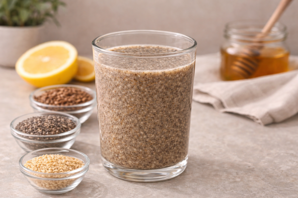 Lipo casera de chía y linaza: bebida natural para apoyar la digestión, la saciedad y el vientre menos inflamado