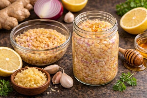 Remedio natural de jengibre, ajo, cebolla y limón: beneficios y receta