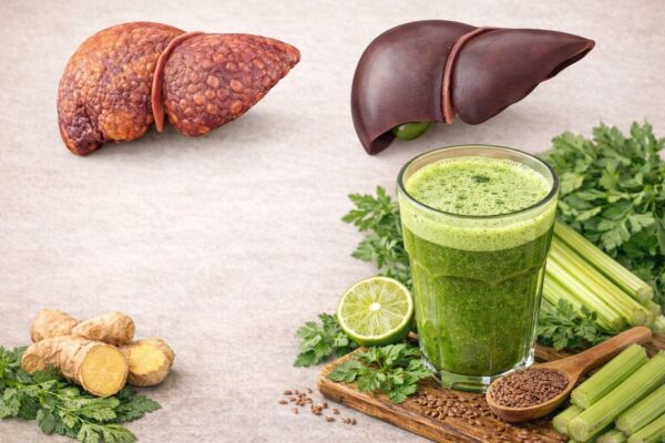 Jugo verde para el hígado graso: receta natural con apio, perejil, jengibre y limón