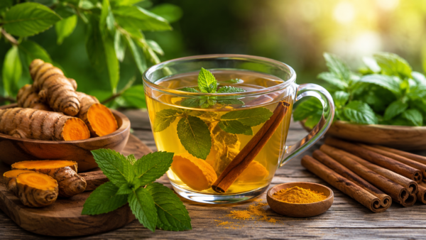 Infusión de cúrcuma, canela y hierbabuena: propiedades, beneficios y receta paso a paso